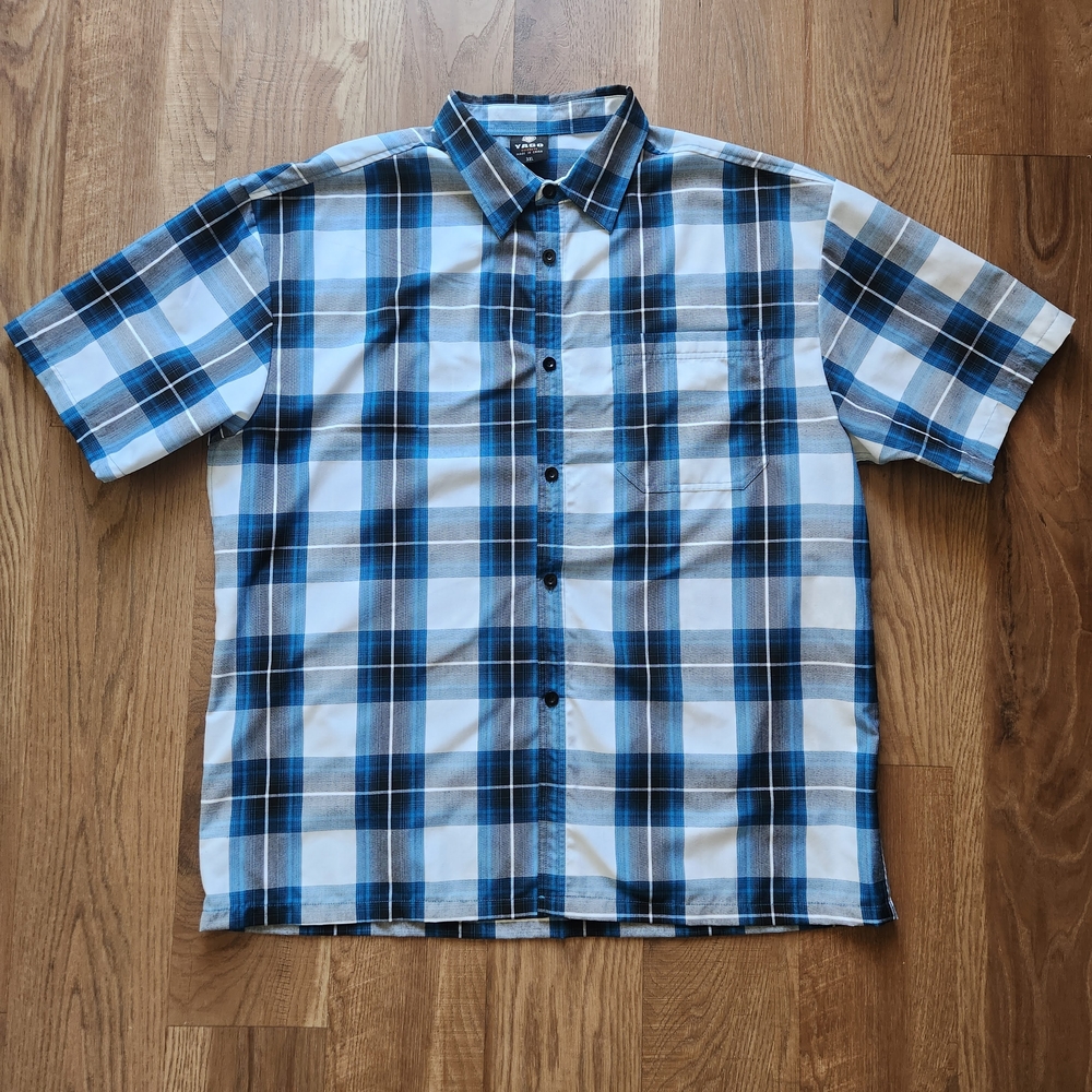 Men's Blue Checkered Button Down Shirt